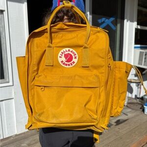 Fjallraven Kanken Backpack in Mustard Yellow Interior